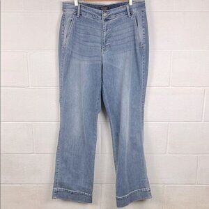 Judy Blue women’s mid rise wide leg light wash denim jean stretch size 18W